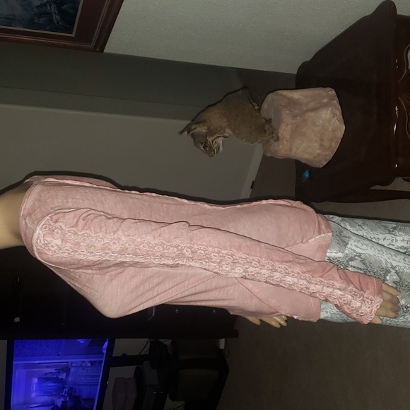 Free People s Shell Stitch Long Sleeve Henley Blush - Picture 10 of 11